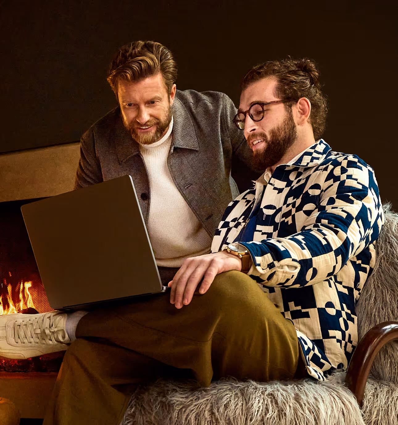 Two BlackOrigin team members collaborating over a product roadmap.